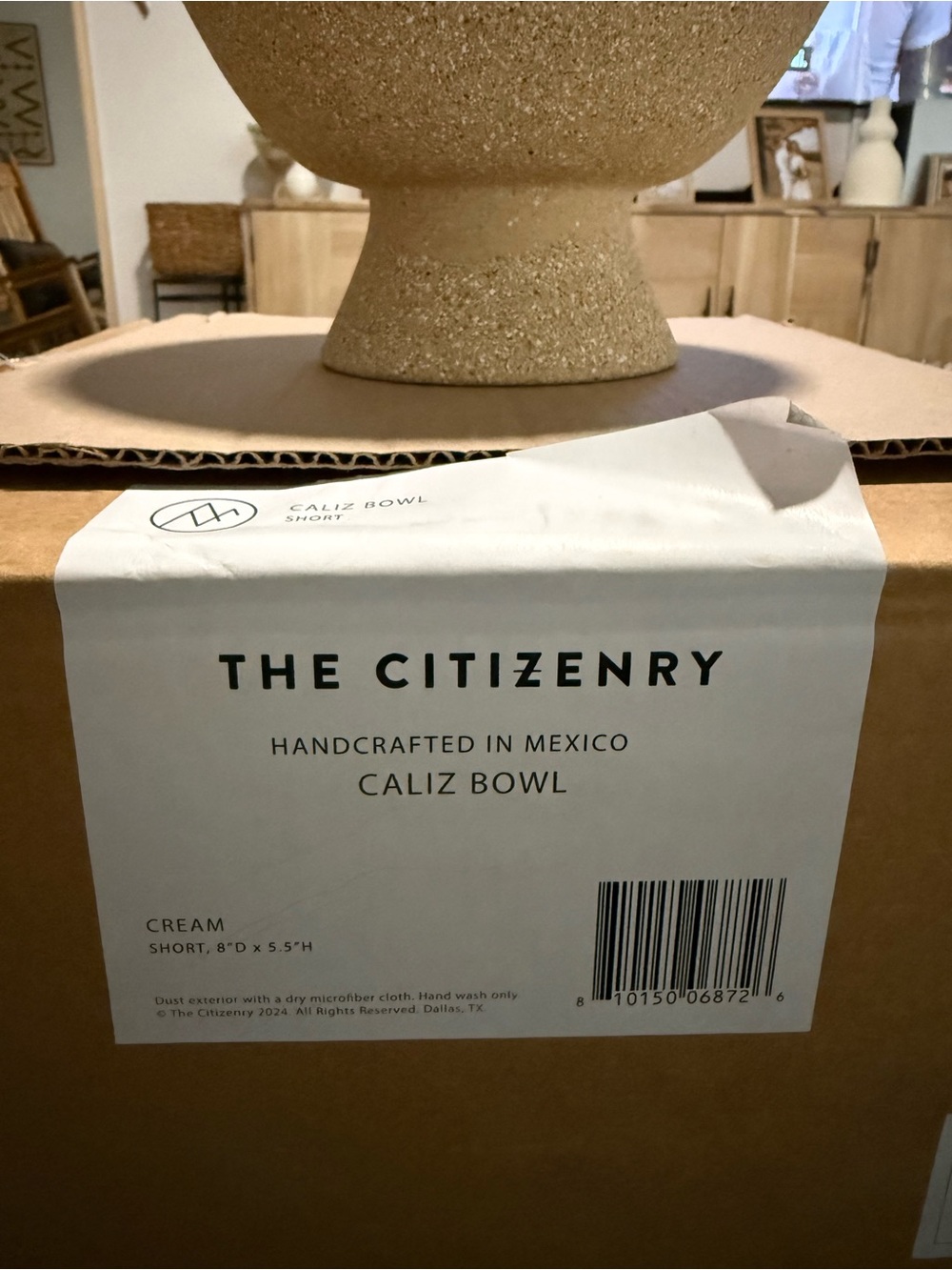 The Citizenry Cream Textured Pedestal Bowl, Caliz Bowl, short.